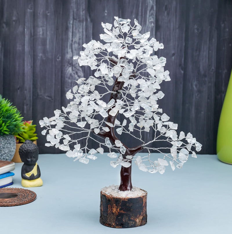 Crocon Clear Quartz Gemstone Tree of Life - Handmade Crystal for Positive Energy, Chakra Money Tree Bonsai - Feng Shui Decor, Healing Crystals - Attract Good Luck, Meditation Accessories, Spiritual Gift - Image 3
